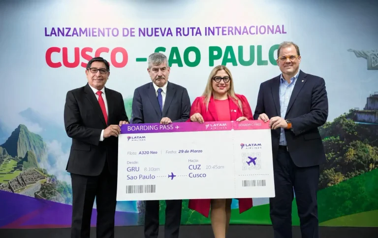 Nueva ruta directa Cusco–São Paulo operada por LATAM fortalecerá la conectividad internacional